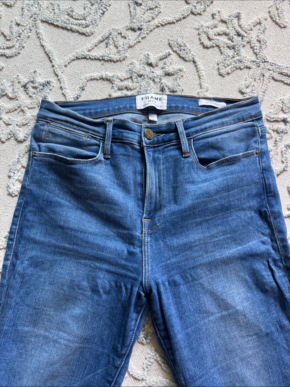 Frame Denim High-Rise Blue Wash Jeans for Women